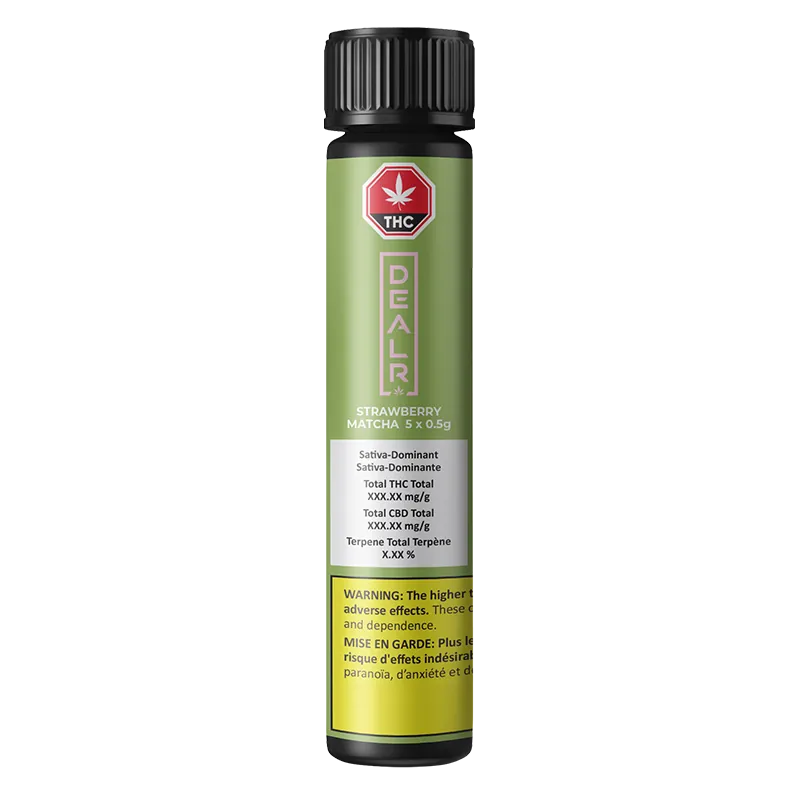 Dealr 2.5 g Strawberry Matcha PR 5 x 0.5 g Pre-Rolls