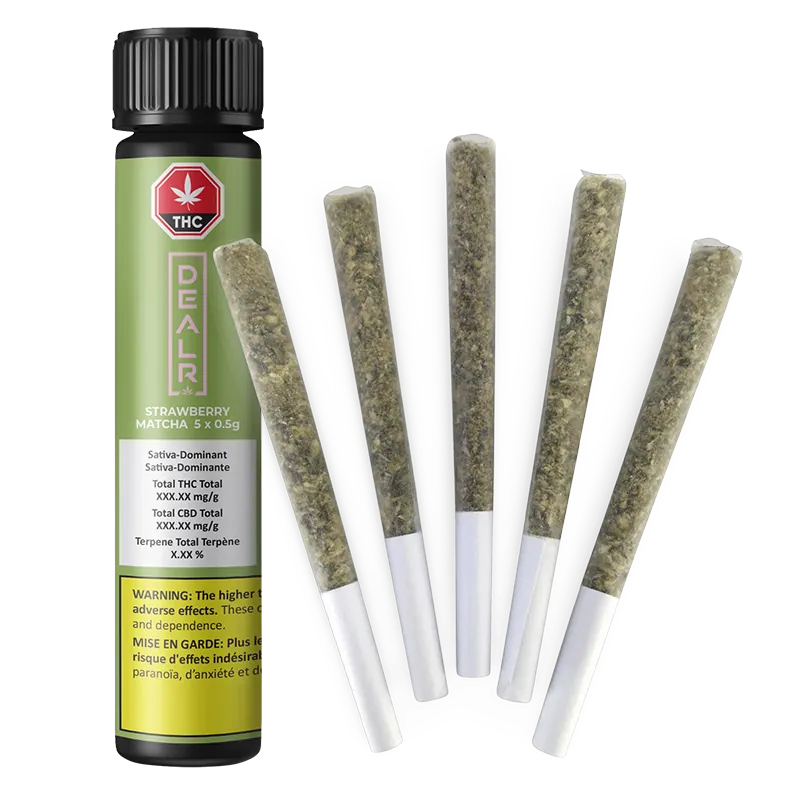 Dealr 2.5 g Strawberry Matcha PR 5 x 0.5 g Pre-Rolls