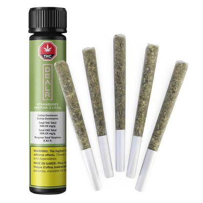 Dealr 2.5 g Strawberry Matcha PR 5 x 0.5 g Pre-Rolls