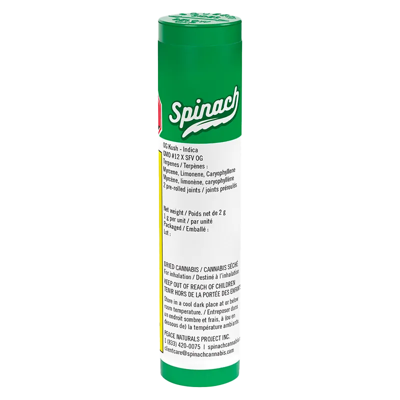 Spinach 2 g OG Kush PR 2 x 1 g Pre-Rolls