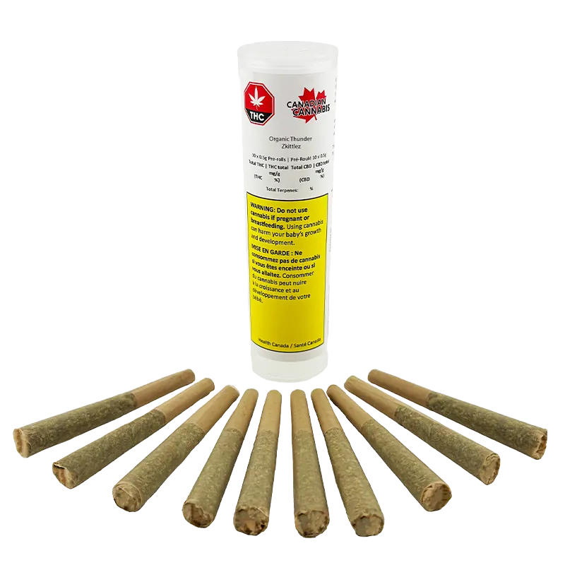 Canadian Cannabis 5 g Organic Thunder Zkittlez PR 10 x 0.5 g Pre-Rolls