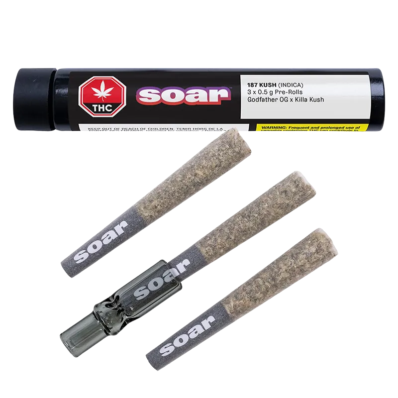 Soar 1.5 g 187 Kush PR 3 x 0.5 g Pre-Rolls