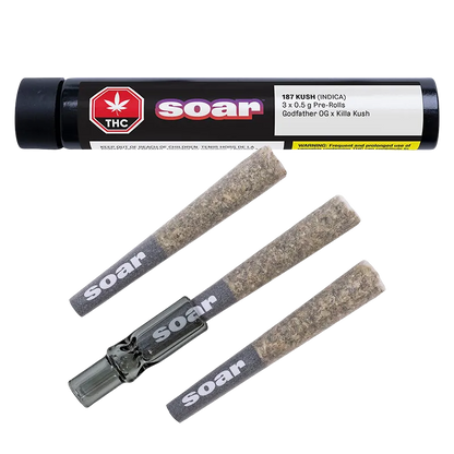 Soar 1.5 g 187 Kush PR 3 x 0.5 g Pre-Rolls