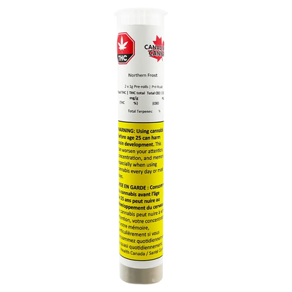 Canadian Cannabis 2 g Organic Northern Frost PR 2 x 1 g Pre-Rolls