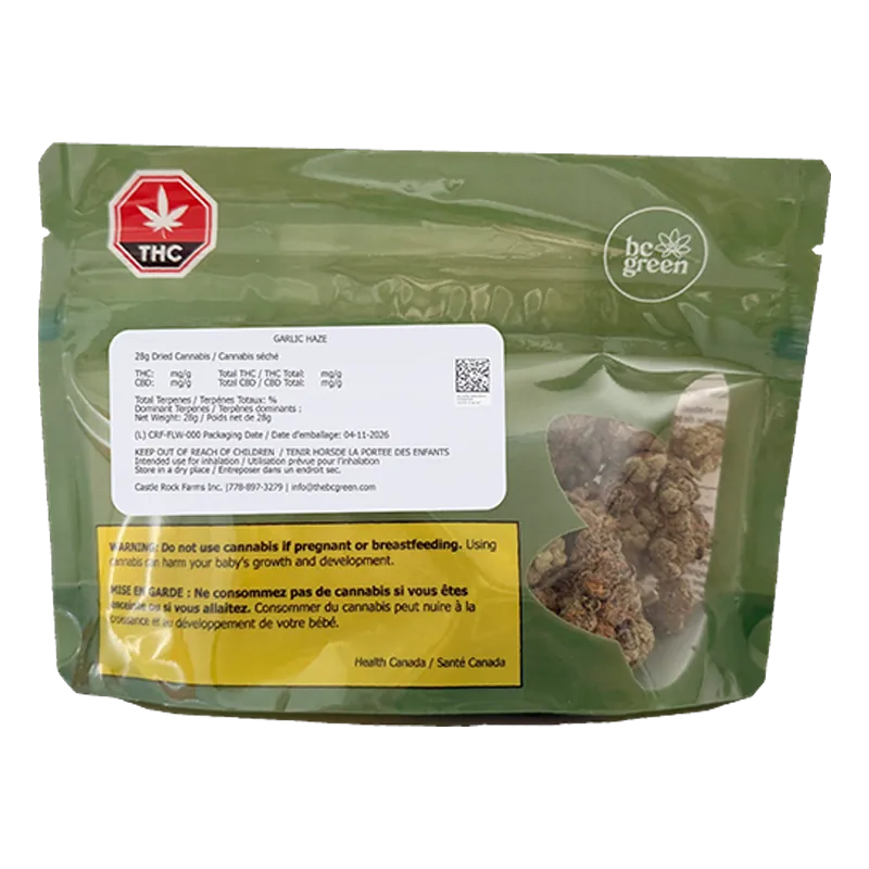 BC Green 28 g Garlic Haze Flower