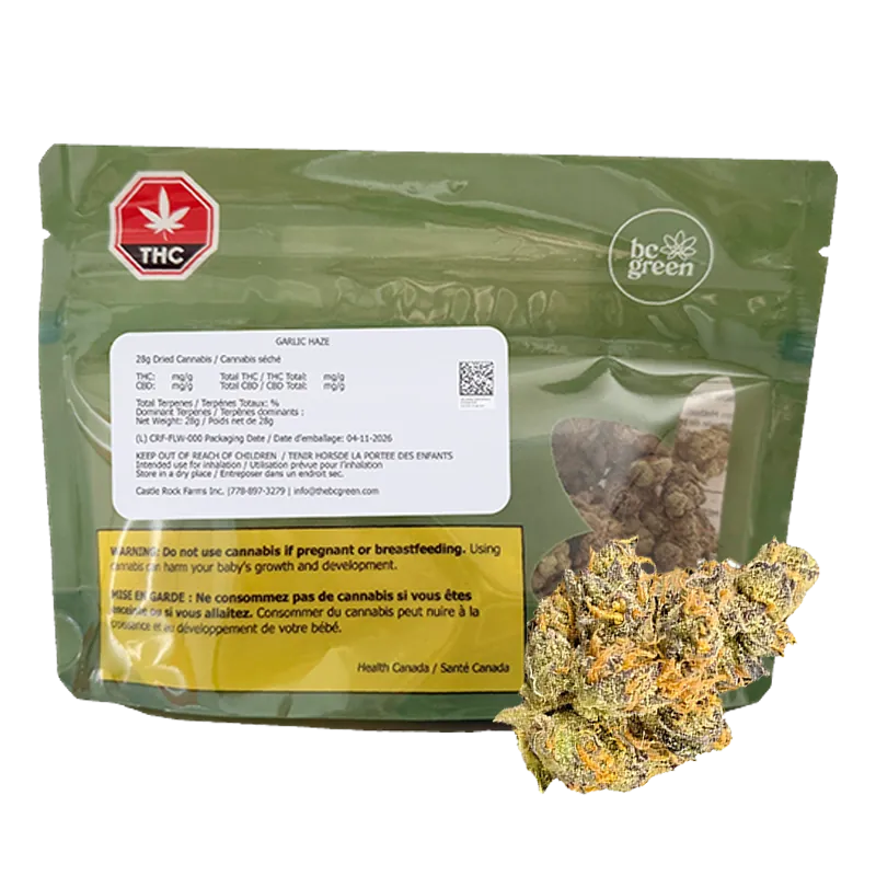 BC Green 28 g Garlic Haze Flower