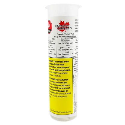 Canadian Cannabis 9 g Organic Variety Pack PR 9 x 1 g Pre-Rolls