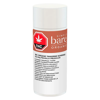Simply Bare 1.75 g BC Organic Tangerine Sunrise PR 5 x 0.35 g Pre-Rolls