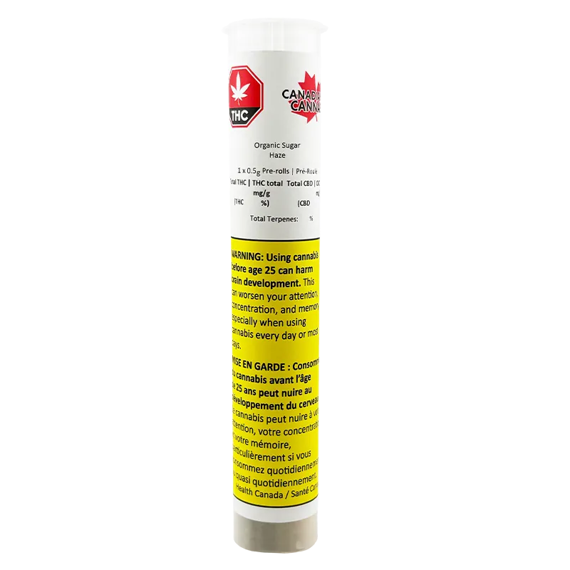 Canadian Cannabis 0.5 g Sugar Haze PR 1 x 0.5 g Pre-Rolls