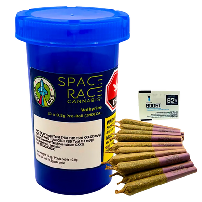 Space Race Cannabis 10 g Valkyries PR 20 x 0.5 g Pre-Rolls
