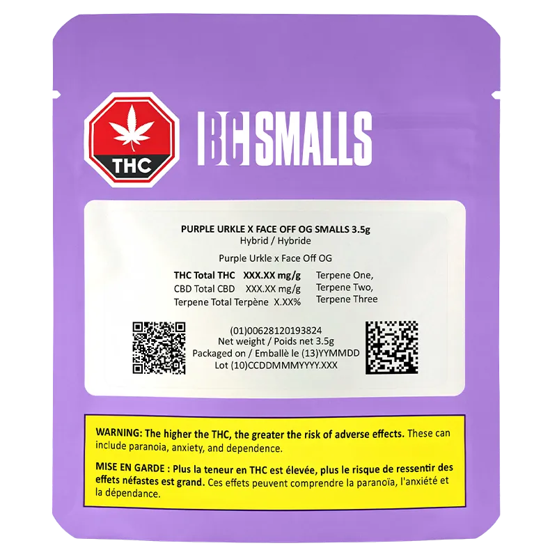 BC Smalls 3.5 g Purple Urkle x Face Off OG Smalls Flower