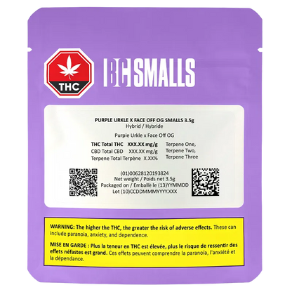 BC Smalls 3.5 g Purple Urkle x Face Off OG Smalls Flower