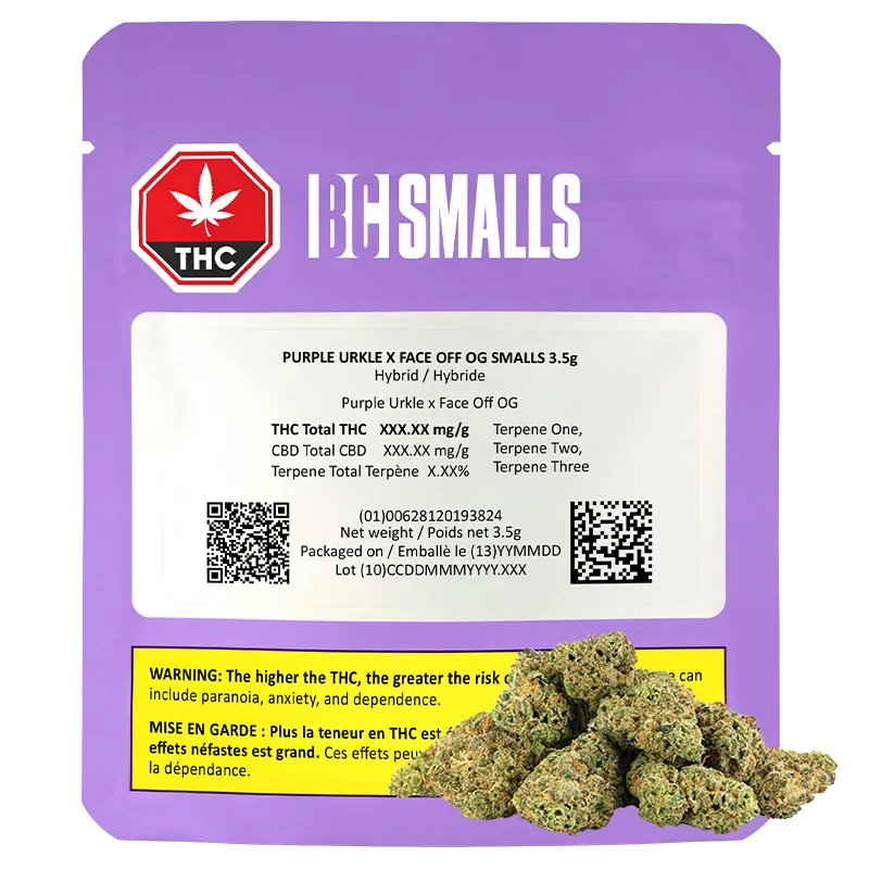 BC Smalls 3.5 g Purple Urkle x Face Off OG Smalls Flower