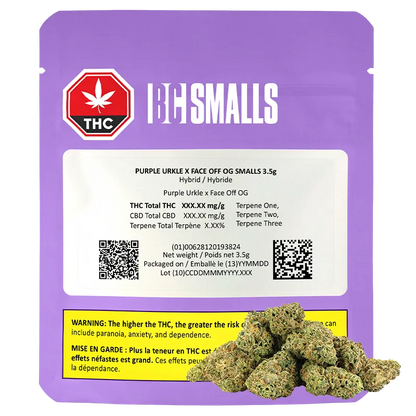 BC Smalls 3.5 g Purple Urkle x Face Off OG Smalls Flower