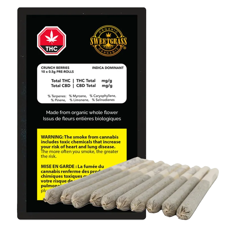 Sweetgrass Organic Cannabis 5 g Organic Mint Chocolate Chip PR 10 x 0.5 g Pre-Rolls