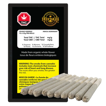 Sweetgrass Organic Cannabis 5 g Organic Mint Chocolate Chip PR 10 x 0.5 g Pre-Rolls