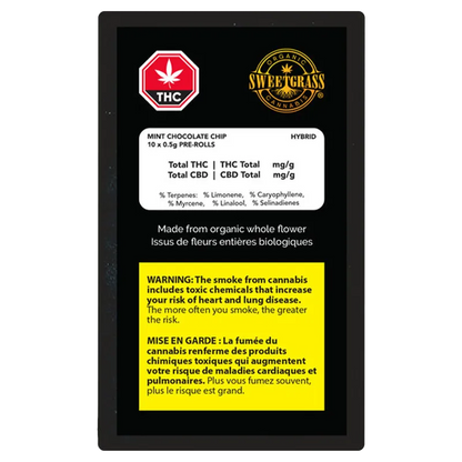 Sweetgrass Organic Cannabis 5 g Organic Crunch Berries PR 10 x 0.5 g Pre-Rolls