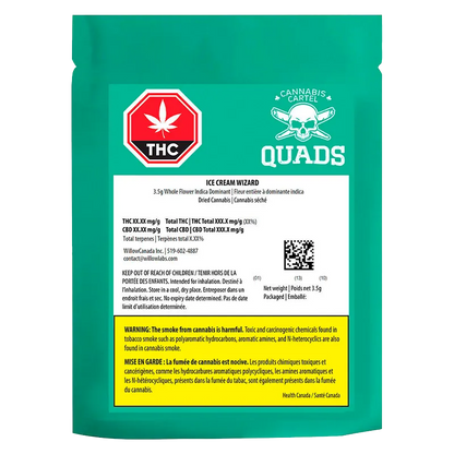 Cannabis Cartel Quads 3.5 g Ice Cream Wizard Flower