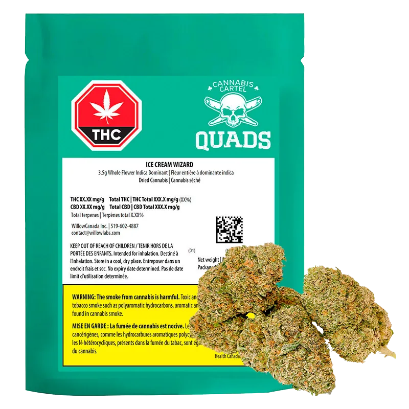 Cannabis Cartel Quads 3.5 g Ice Cream Wizard Flower
