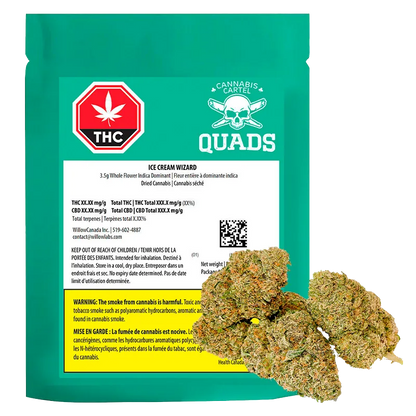 Cannabis Cartel Quads 3.5 g Ice Cream Wizard Flower