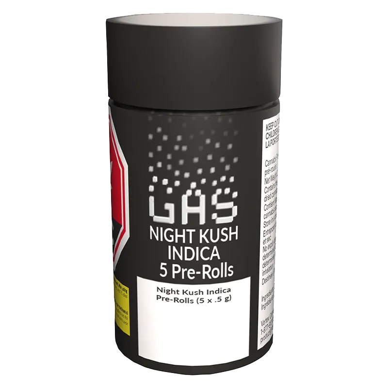GAS 2.5 g Night Kush PR 5 x 0.5 g Pre-Rolls