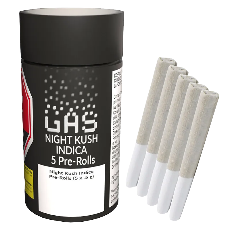 GAS 2.5 g Night Kush PR 5 x 0.5 g Pre-Rolls