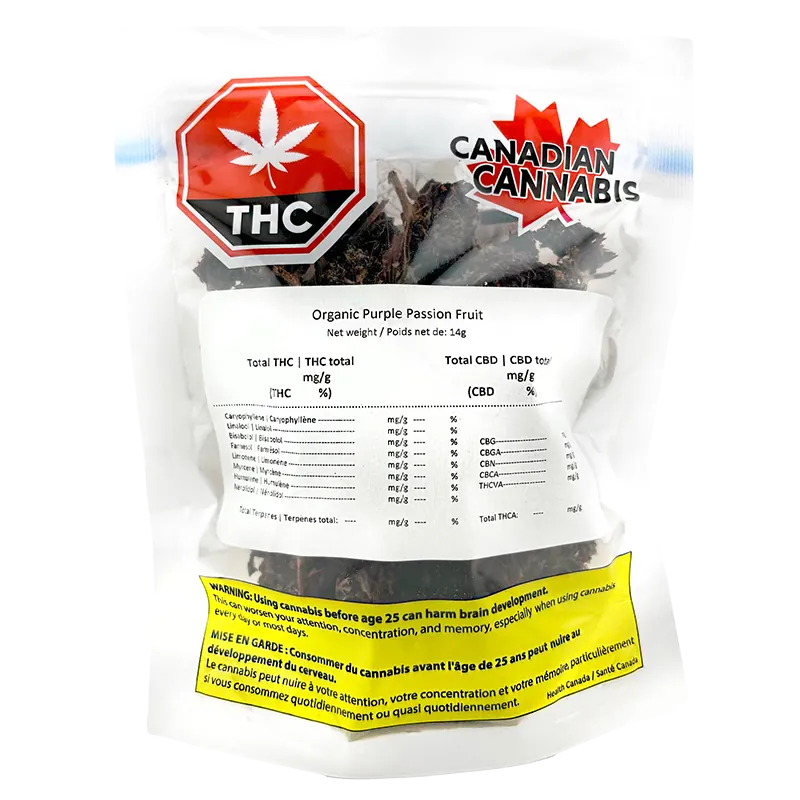 Canadian Cannabis 14 g Organic Purple Passion Fruit Flower