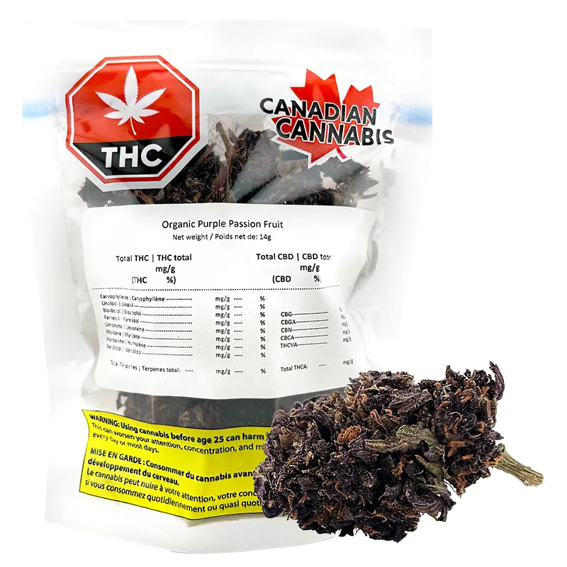 Canadian Cannabis 14 g Organic Purple Passion Fruit Flower
