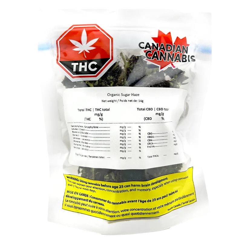 Canadian Cannabis 14 g Organic Sugar Haze Flower