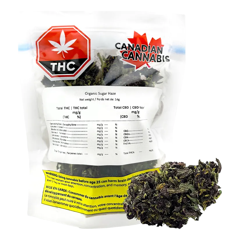 Canadian Cannabis 14 g Organic Sugar Haze Flower