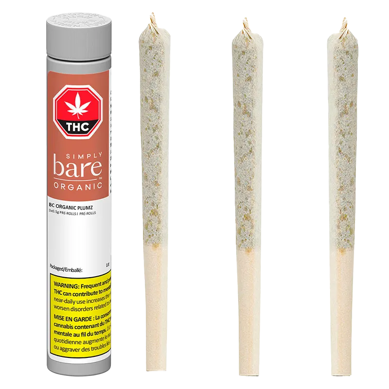 Simply Bare Organic 1.5 g BC Organic Plumz PR 3 x 0.5 g Pre-Rolls