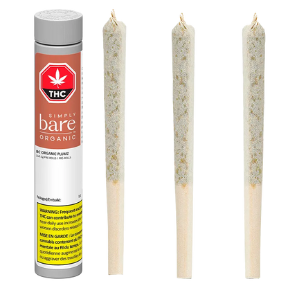 Simply Bare Organic 1.5 g BC Organic Plumz PR 3 x 0.5 g Pre-Rolls