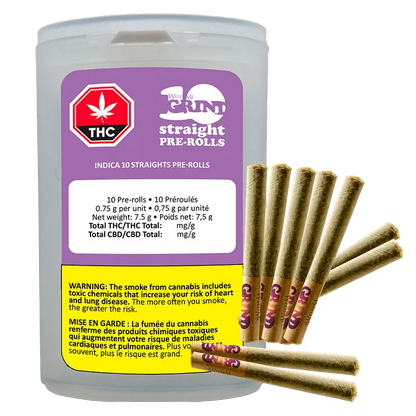 Weed Me Grind 7.5 g Indica 10 Straights PR  10 x 0.75 g Pre-Rolls