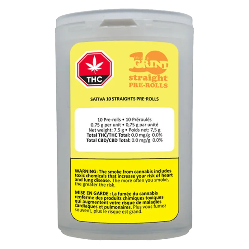Weed Me Grind 7.5 g Sativa 10 Straights PR 10 x 0.75 g Pre-Rolls