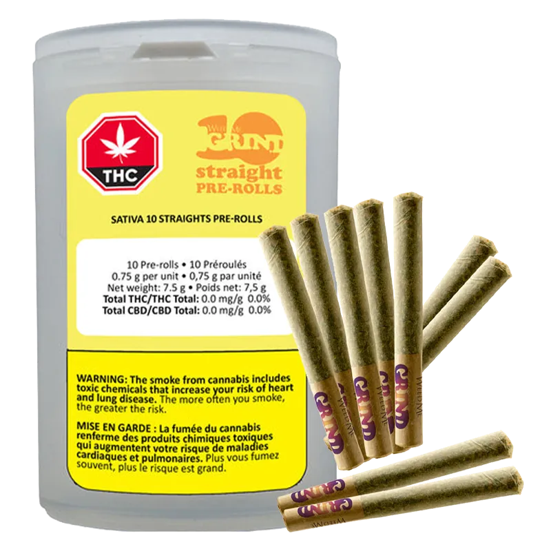 Weed Me Grind 7.5 g Sativa 10 Straights PR 10 x 0.75 g Pre-Rolls
