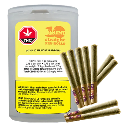 Weed Me Grind 7.5 g Sativa 10 Straights PR 10 x 0.75 g Pre-Rolls