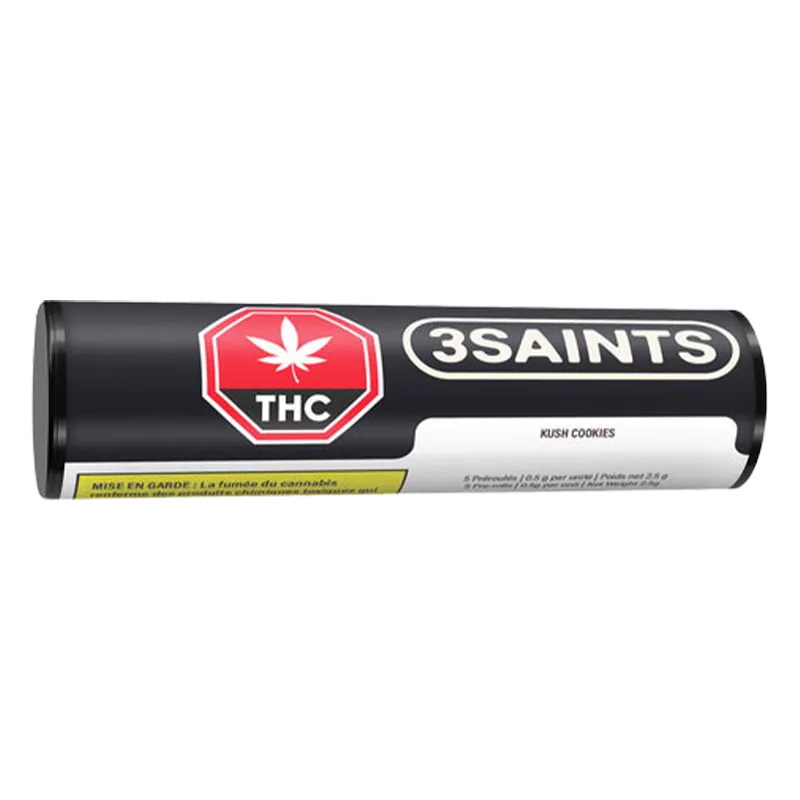 3Saints 2.5 g Kush Cookies PR 5 x 0.5 g Pre-Rolls