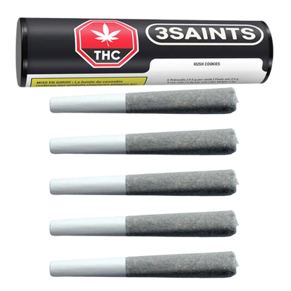 3Saints 2.5 g Kush Cookies PR 5 x 0.5 g Pre-Rolls