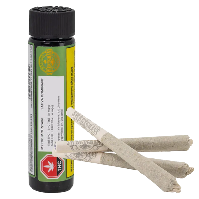 Sweetgrass Organic Cannabis 1.5 g Organic Mystic Mountain PR 3 x 0.5 g Pre-Rolls