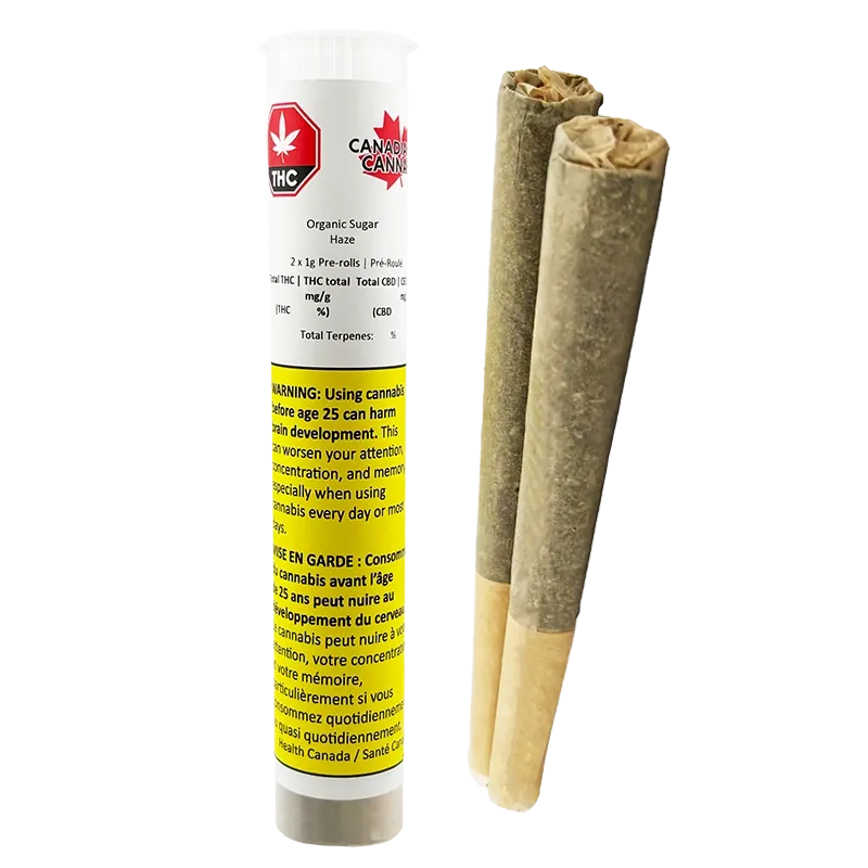 Canadian Cannabis 2 g Sugar Haze PR 2 x 1 g Pre-Rolls