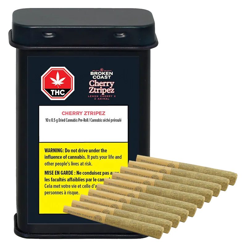 Broken Coast 5 g Cherry Ztripez PR 10 x 0.5 g Pre-Rolls