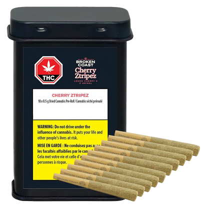Broken Coast 5 g Cherry Ztripez PR 10 x 0.5 g Pre-Rolls