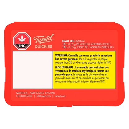 Tweed 3.5 g Quickies GMO Jet Fuel PR 10 x 0.35 g Pre-Rolls