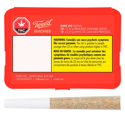 Tweed 3.5 g Quickies GMO Jet Fuel PR 10 x 0.35 g Pre-Rolls