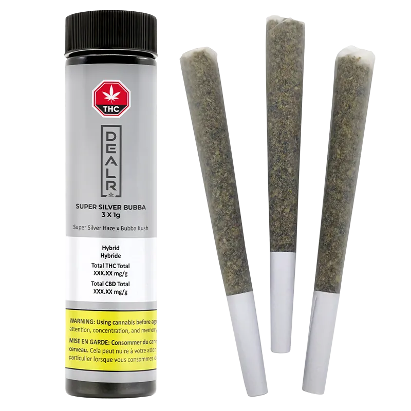 Dealr 3 g Super Silver Bubba PR 3 x 1 g Pre-Rolls