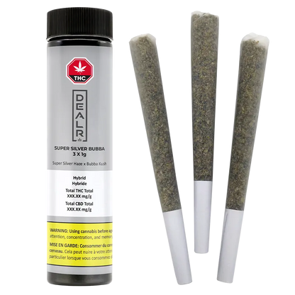 Dealr 3 g Super Silver Bubba PR 3 x 1 g Pre-Rolls