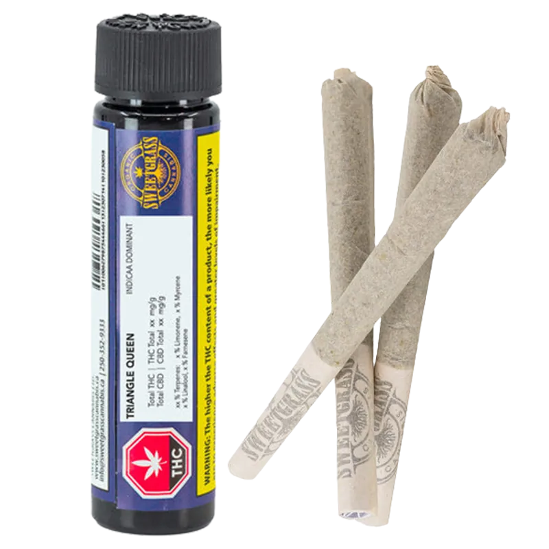 Sweetgrass Organic Cannabis 1.5 g Organic Triangle Queen PR 3  x 0.5 g Pre-Rolls
