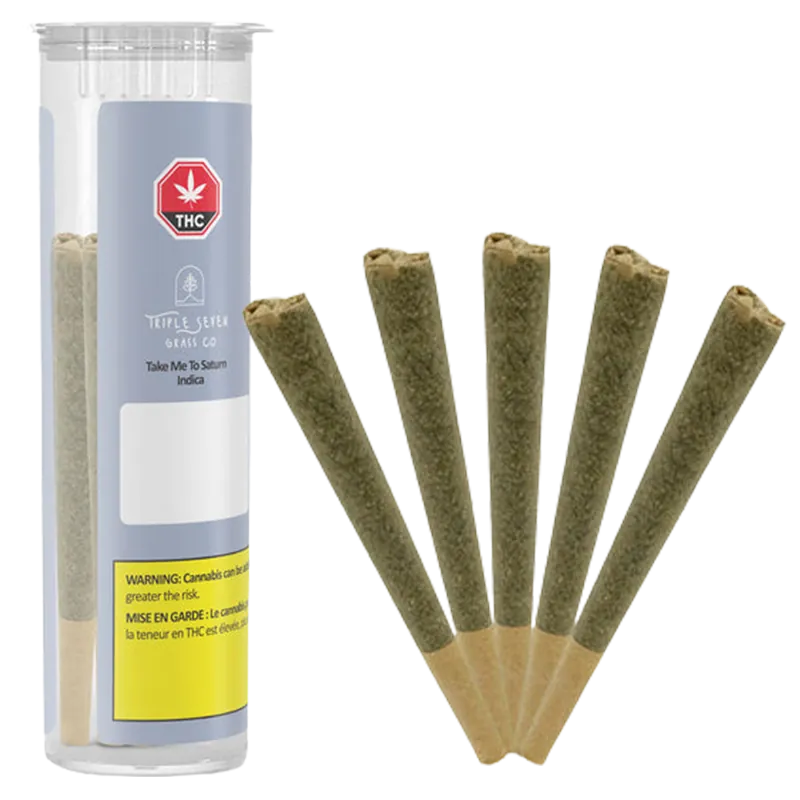 Triple Seven Grass Co. 2.5 g T.M.T Saturn Indica PR 5 x 0.5 g Pre-Rolls