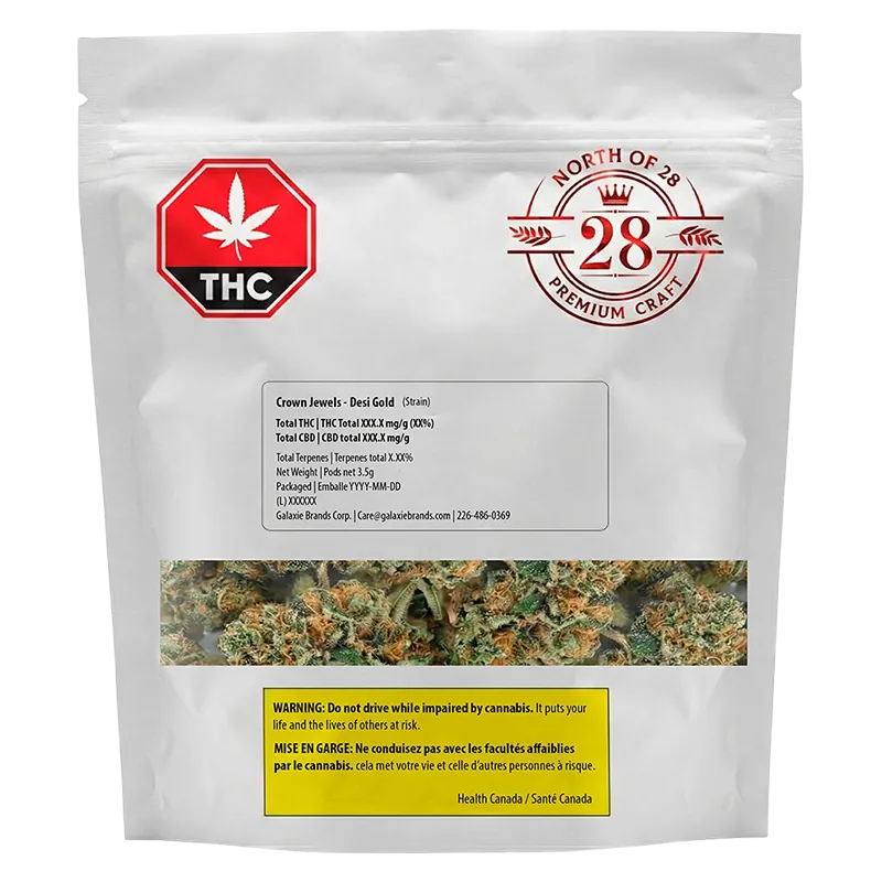 North of 28 3.5 g Crown Jewels - Desi Gold Flower