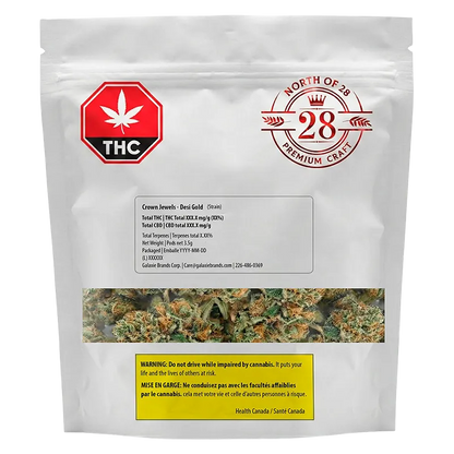 North of 28 3.5 g Crown Jewels - Desi Gold Flower